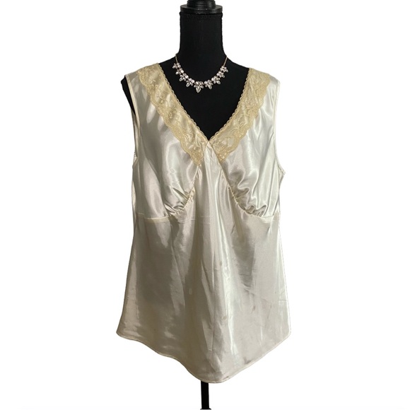 Satiny Lace-Insert Camisole Top, Lane Bryant, Plus, 18 - Picture 8 of 10